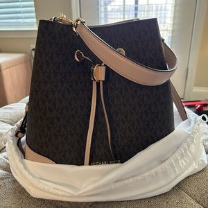 Michael Kors large logo bucket bag